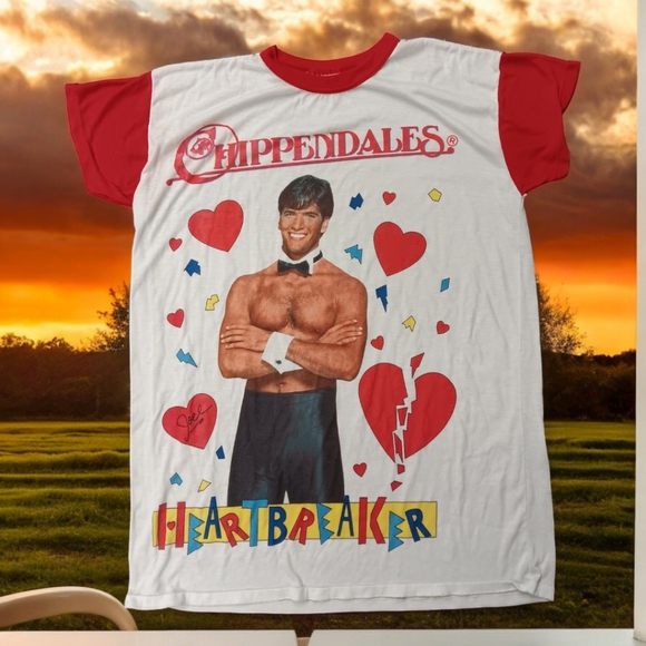 Super Rare 80s Chippendales Heartbreaker Male Stripper Cotton Night Gown - Picture 1 of 5